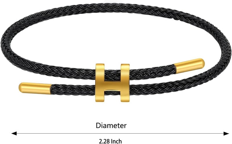 AIMADE Store Bracelets for Women Adjustable Charm Bracelet, 18k Gold-plated Buckle Design Titanium Steel Wire Rope Women's Gift Jewelry - Image 2